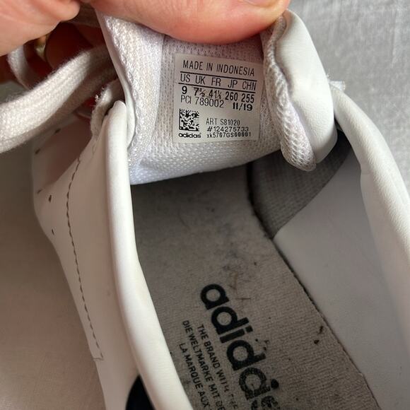 Adidas Stan Smiths sneakers size 9‎ |white and navy blue - Picture 3 of 6
